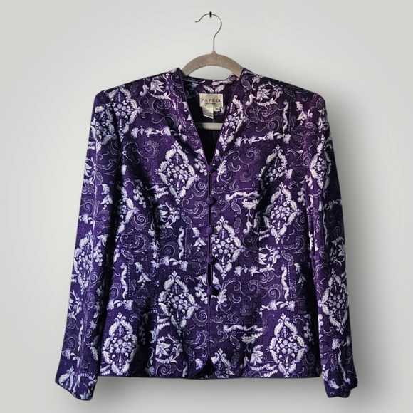 Adrianna Papell Tops - Alfred Dunner Purple Blazer with Floral Print‎